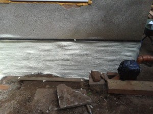 Our first coat of insulation.